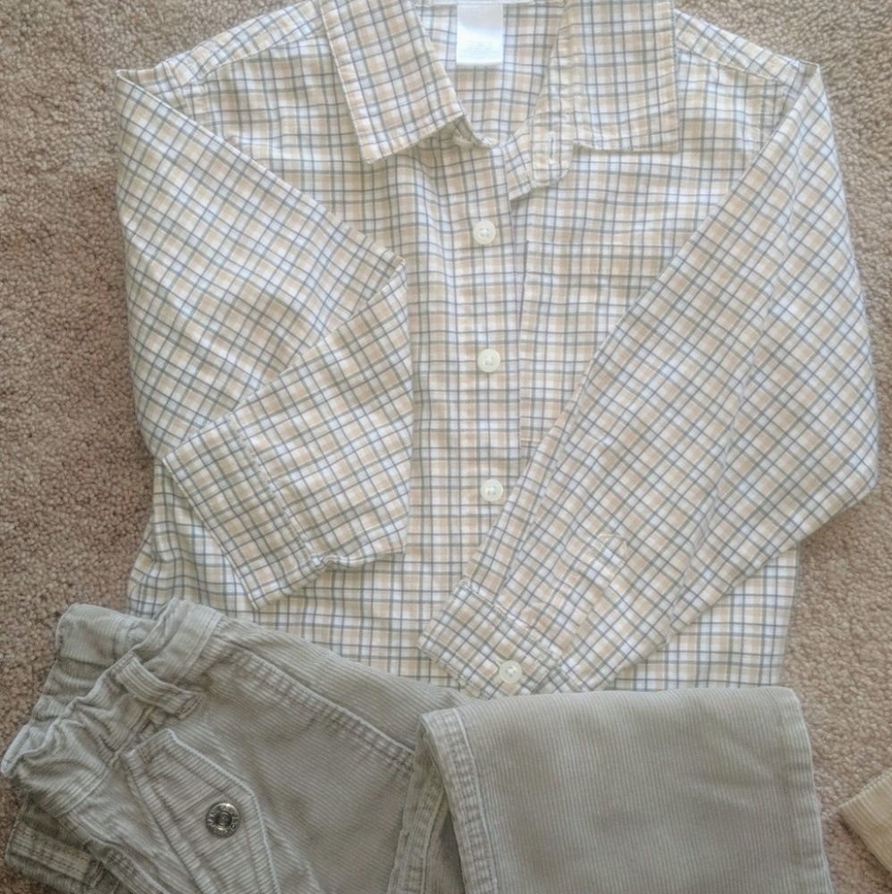 Janie and Jack button up shirt with pants